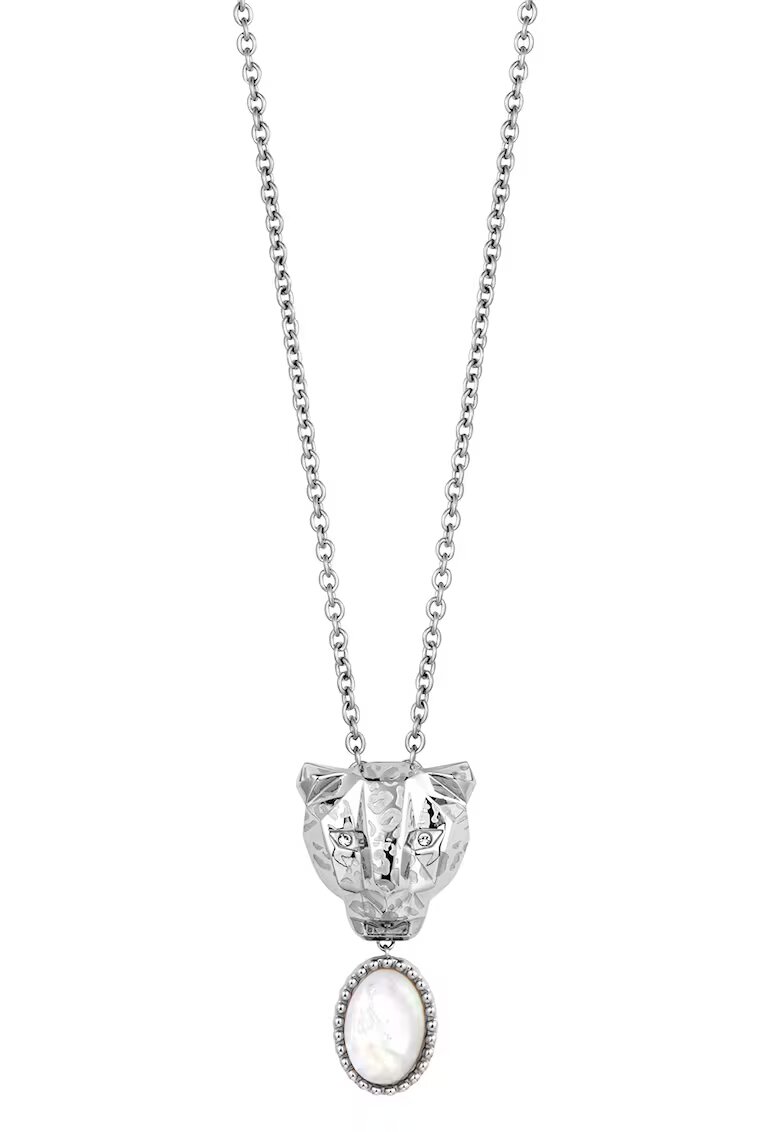 Just Cavalli Колие от неръждаема стомана с висулка с форма на ягуар