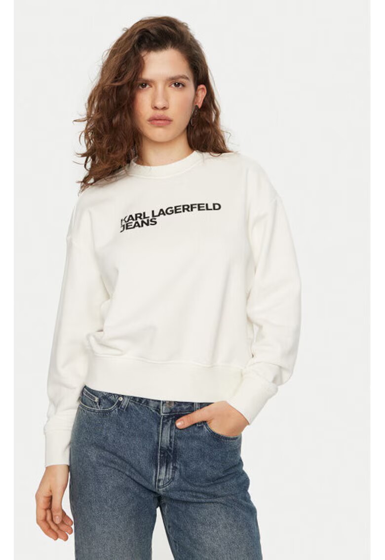 Karl Lagerfeld Jeans Дамска блуза - 304583247 - Органичен памук - Бяла