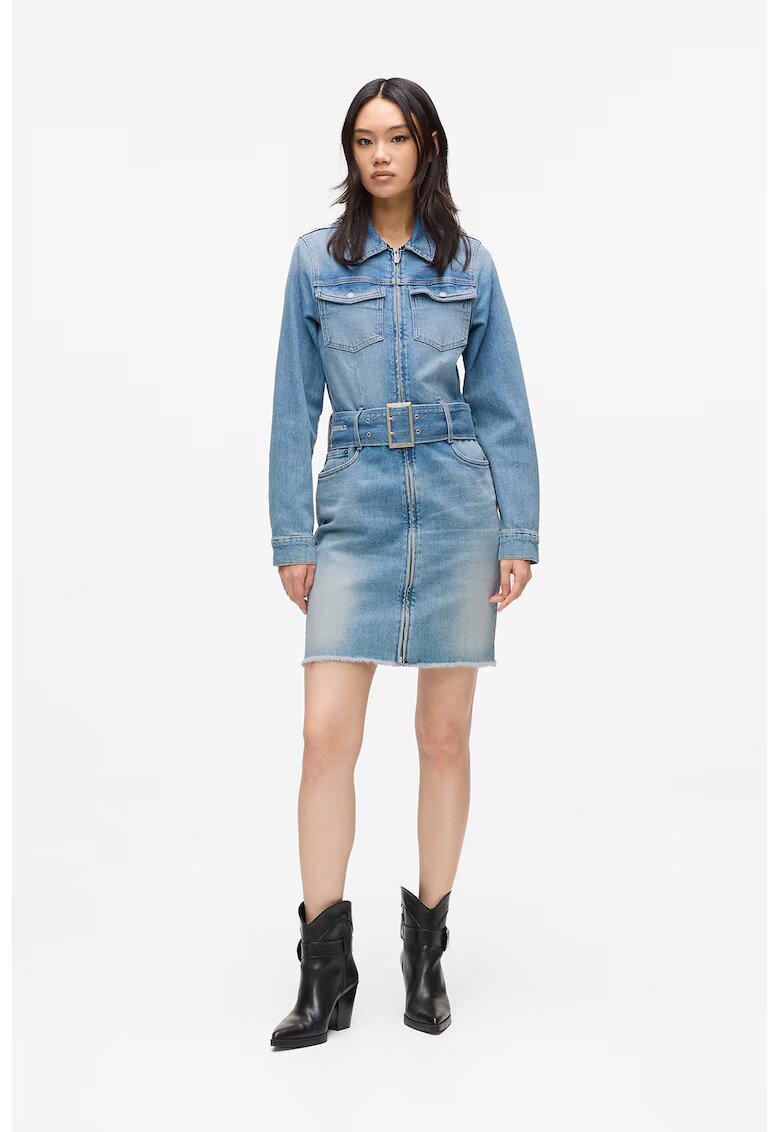 Karl Lagerfeld Jeans Дънкова рокля по тялото с колан