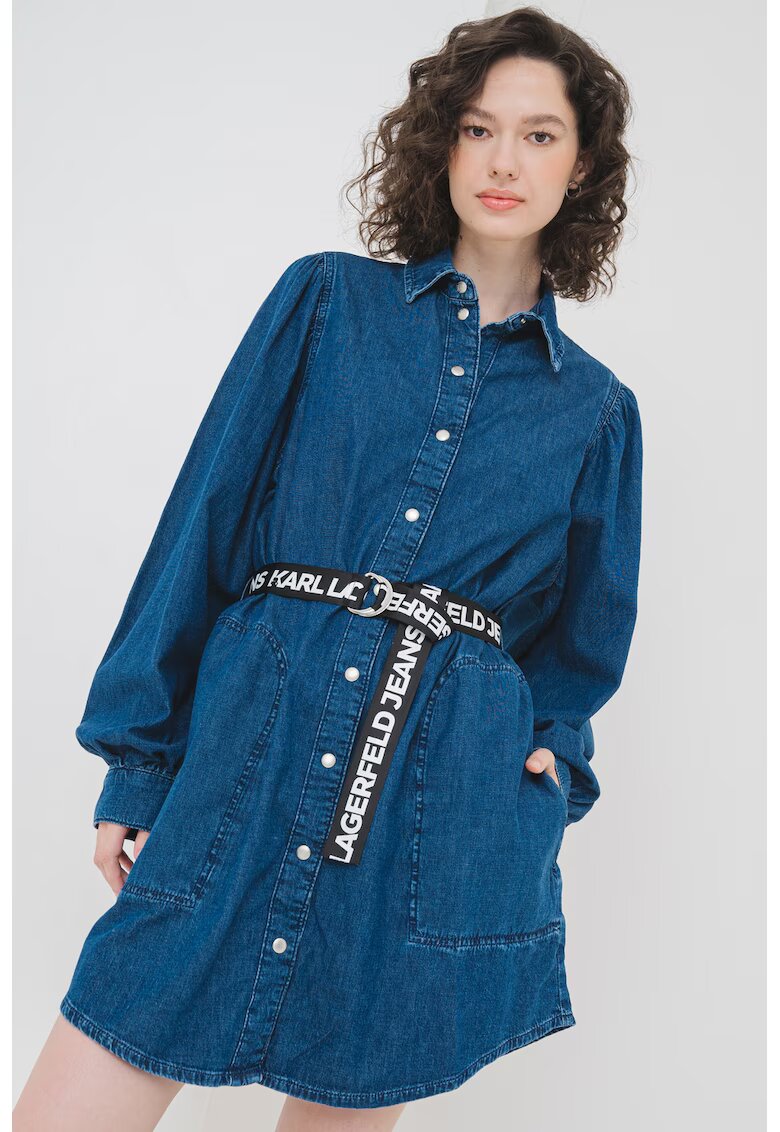 Karl Lagerfeld Jeans Дънкова рокля-риза с капси