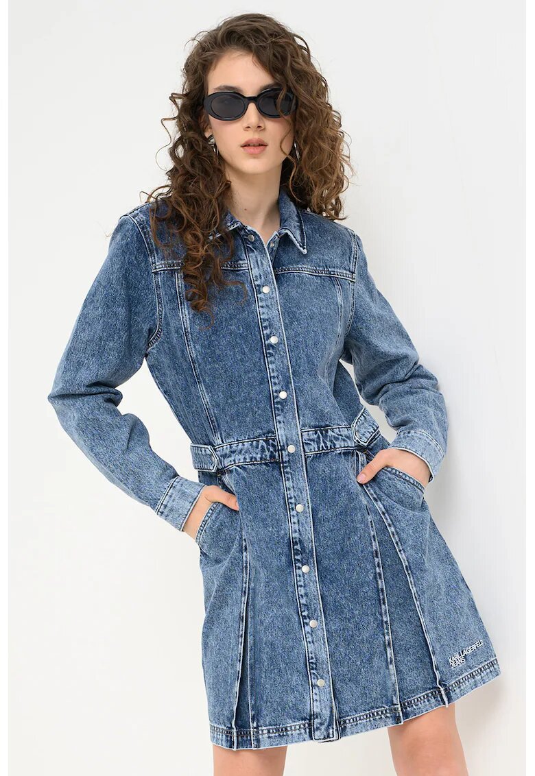 Karl Lagerfeld Jeans Дънкова рокля с плисе