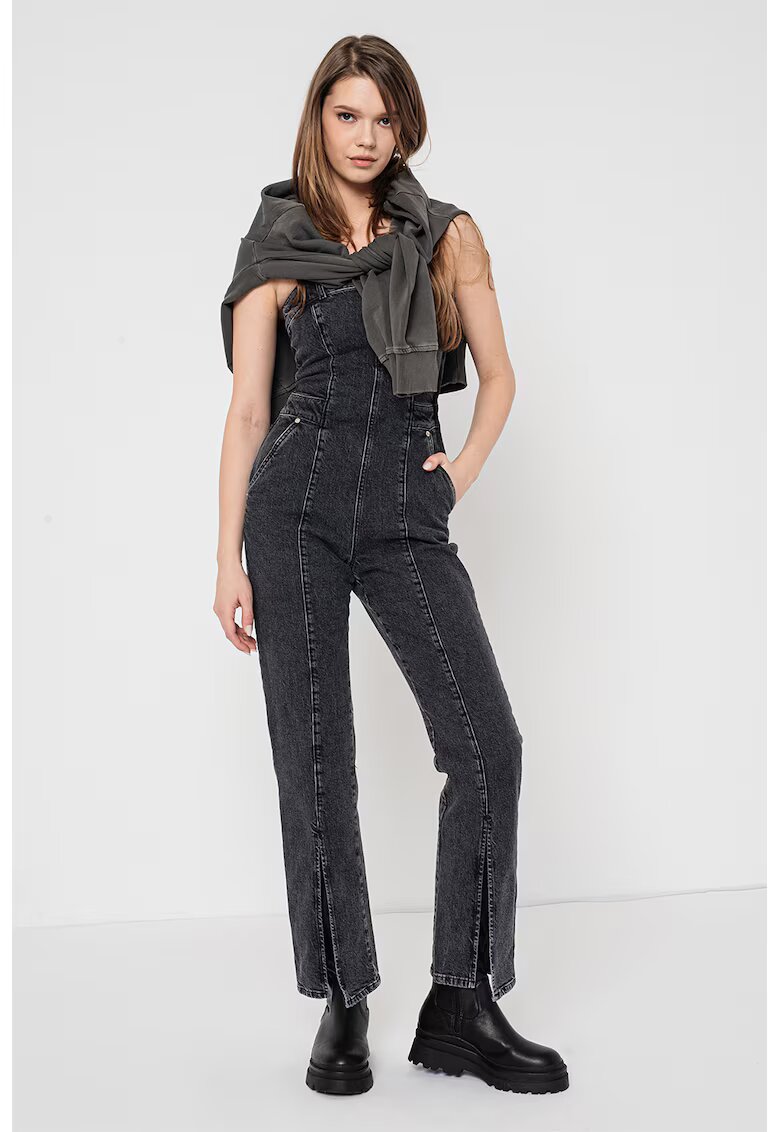 Karl Lagerfeld Jeans Гащеризон от деним с предни цепки
