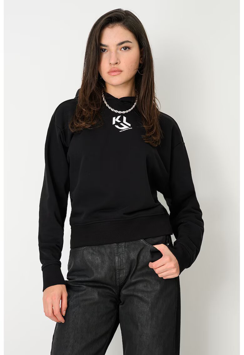 Karl Lagerfeld Jeans Худи с органичен памук с монограм