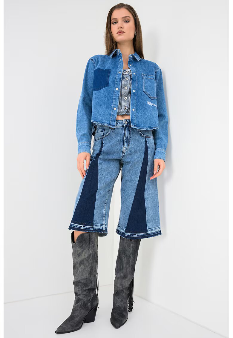 Karl Lagerfeld Jeans Къс панталон от деним с висока талия