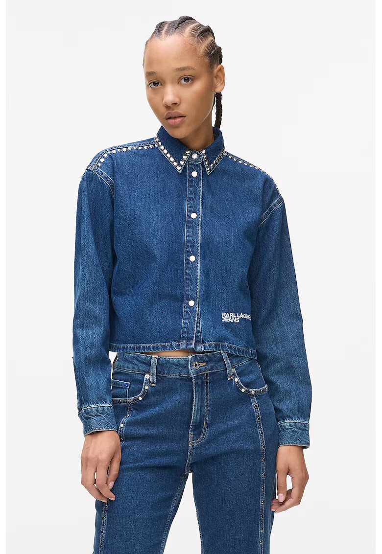 Karl Lagerfeld Jeans Късо дънково яке с нитове