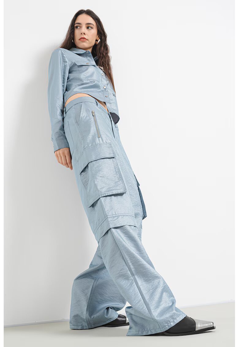 Karl Lagerfeld Jeans Панталон с широк крачол и джобове