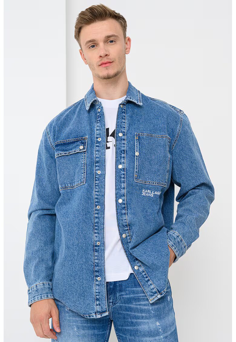 Karl Lagerfeld Jeans Риза от деним с джобове на гърдите