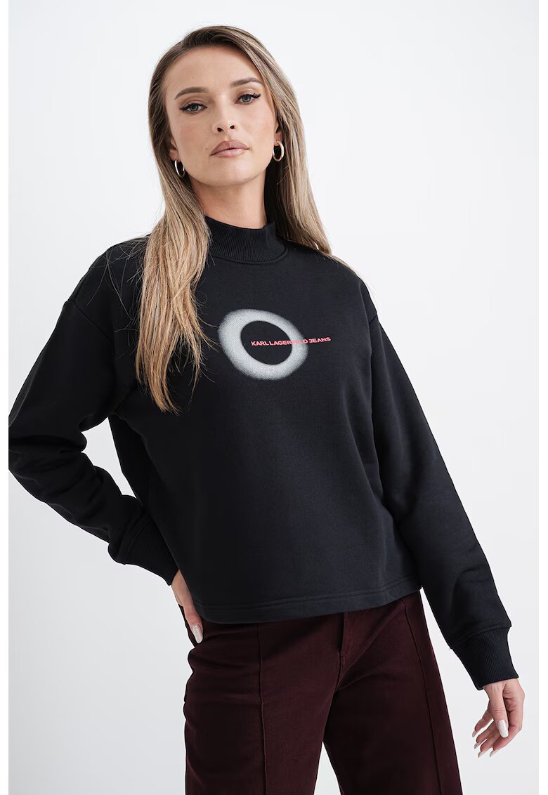 Karl Lagerfeld Jeans Суитшърт с овално деколте и лого