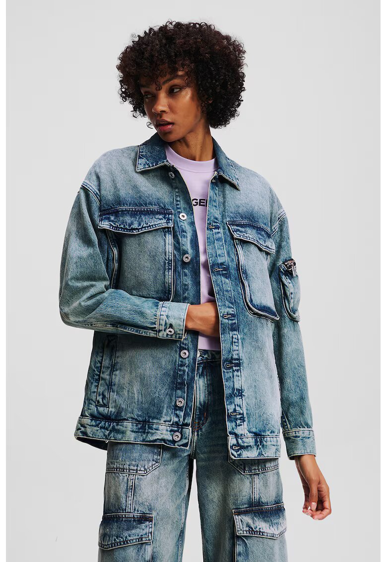 Karl Lagerfeld Jeans Свободно яке от деним с джобове