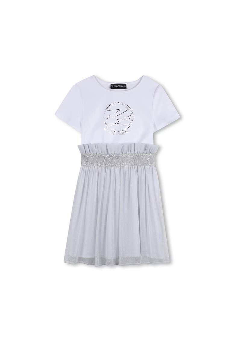 KARL LAGERFELD KIDS Рокля с къси ръкави и лого
