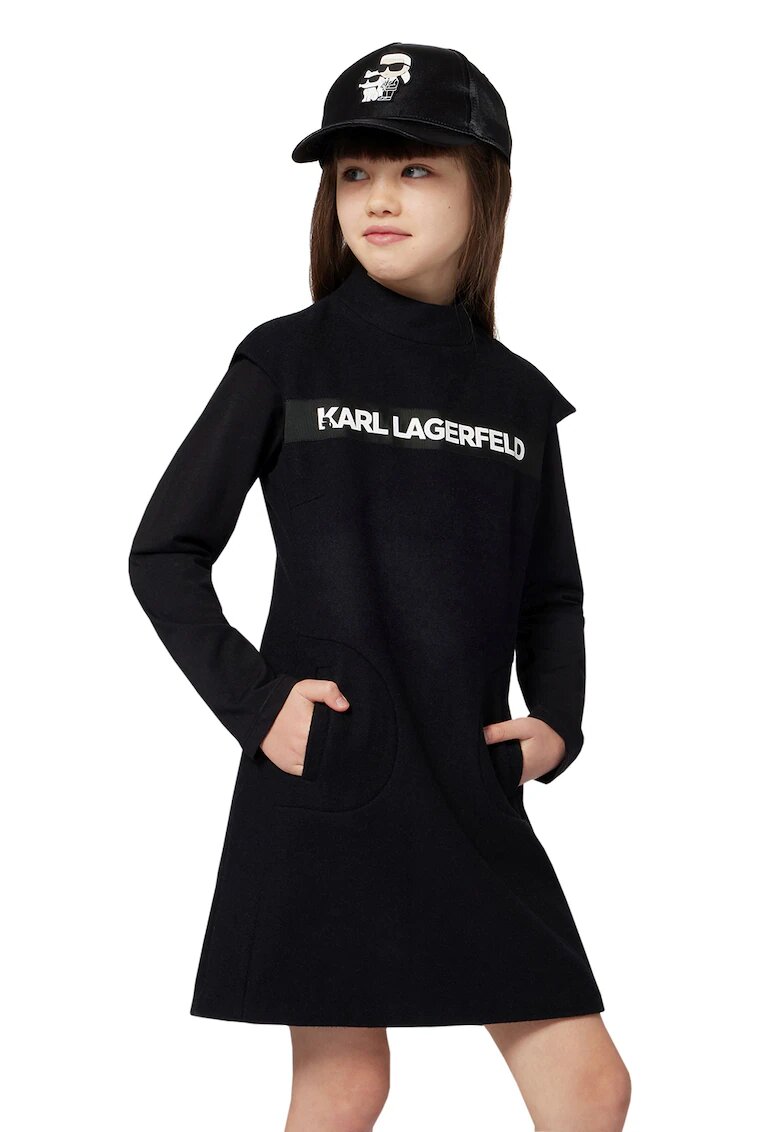 KARL LAGERFELD KIDS Рокля с вълна и лого