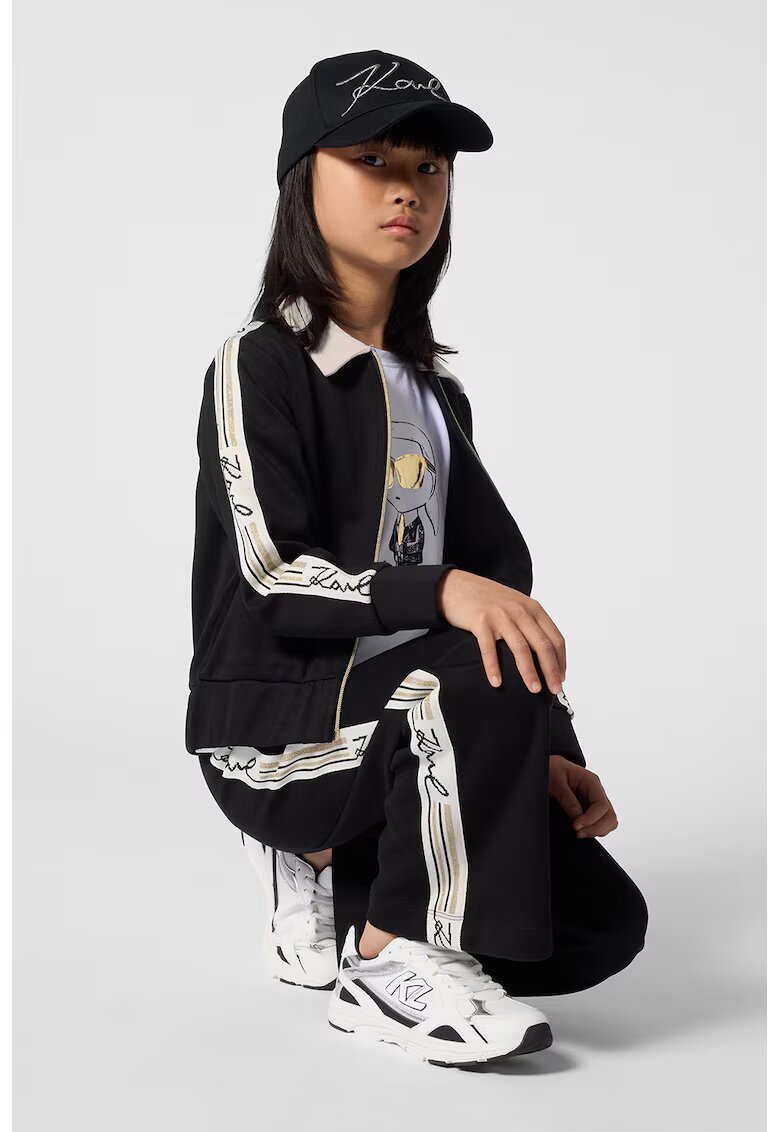 KARL LAGERFELD KIDS Широк спортен панталон с лога встрани