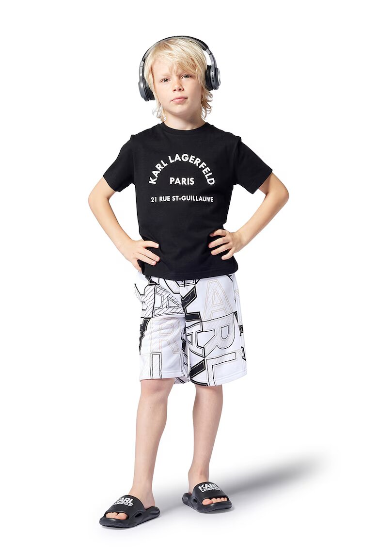 KARL LAGERFELD KIDS Спортен панталон с лого - Бял/Черен/Камел