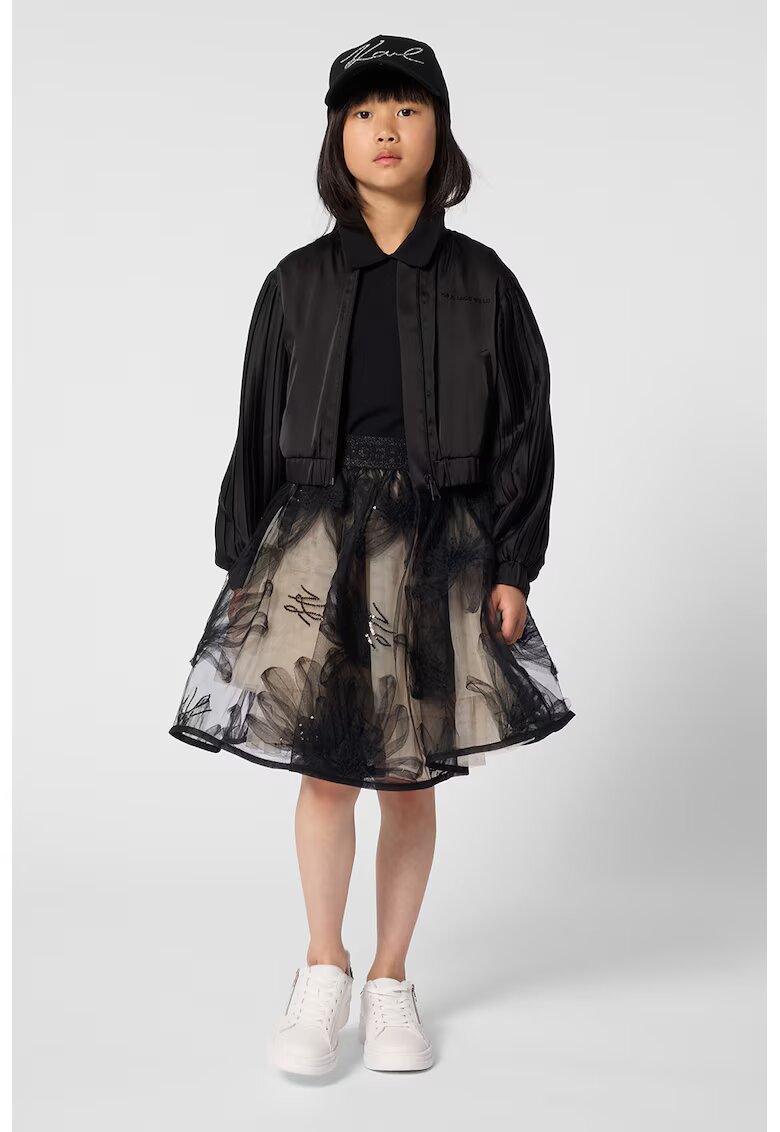 KARL LAGERFELD KIDS Яке с цип и лого на гърба