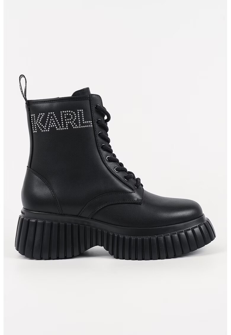 Karl Lagerfeld Кожени боти с релефно лого