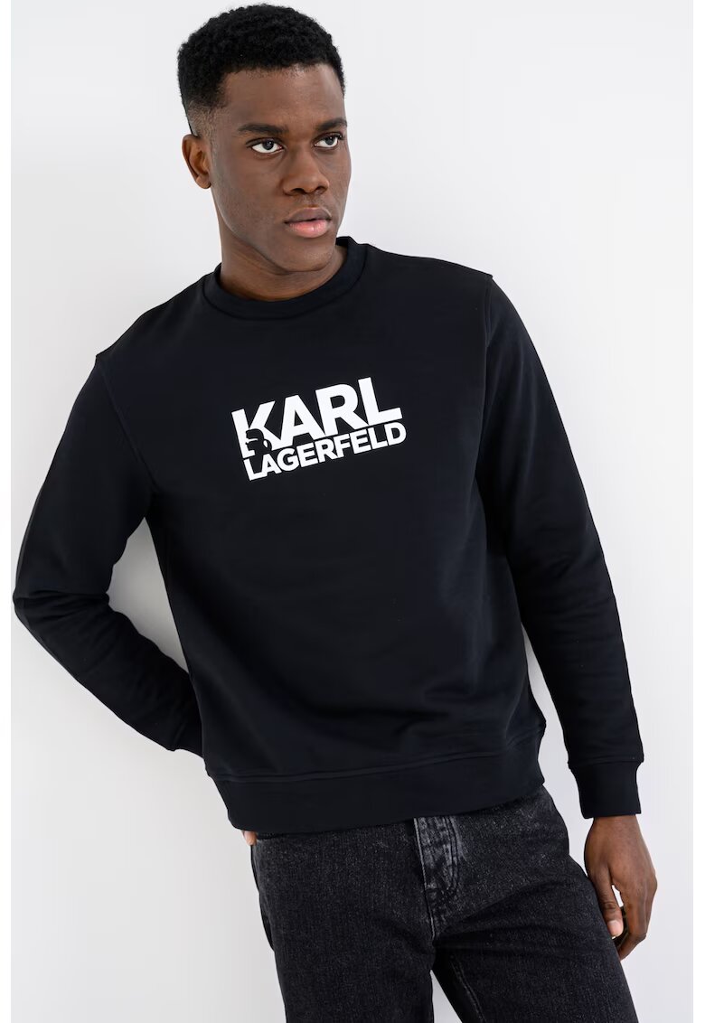 Karl Lagerfeld Суитшърт с овално деколте и лого