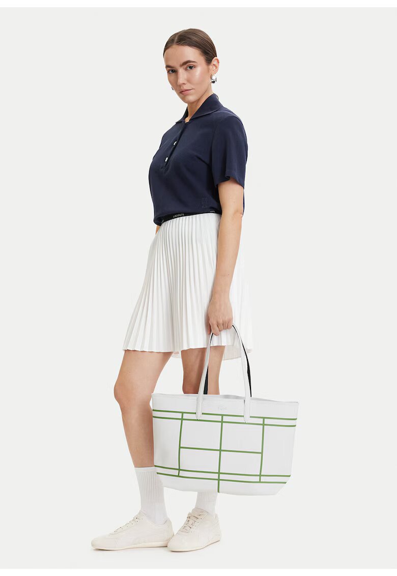 Lacoste чанта тоут от екологична кожа с цип - Синя