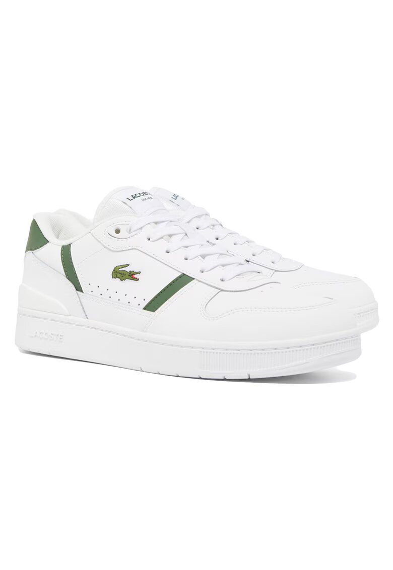 Lacoste Кожени спортни обувки под глезена - Бял/Зелен