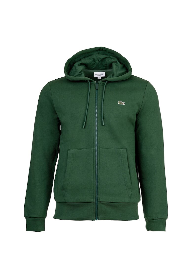 Lacoste Поларено худи с цип и скосени джобове