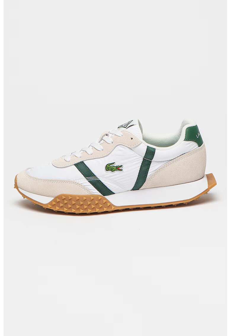 Lacoste Спортни обувки Spin с велур - Бял/Сиво-бежов
