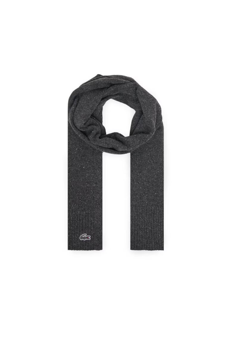 Lacoste Унисекс шал Bitume Neps - 100% вълна - сив