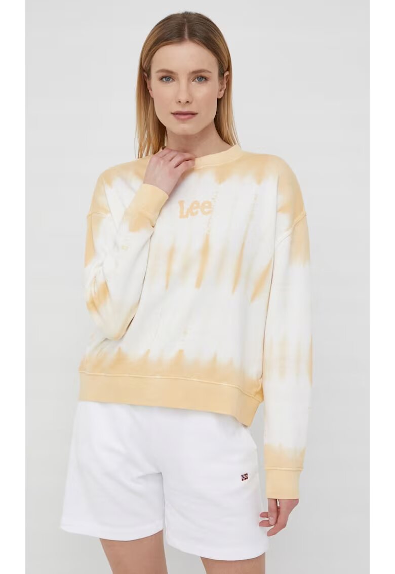 Lee Дамска блуза Tie Dye - 100% памук - омбре ефект - златисто-жълто-бели нюанси
