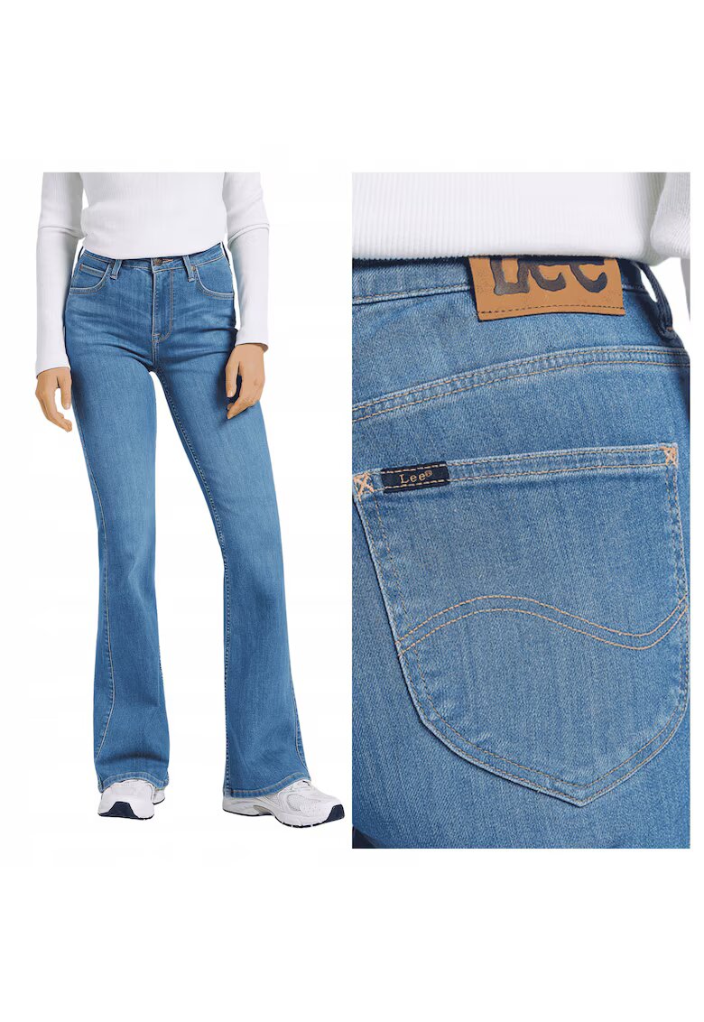 Lee Дамски дънки - Breese - Bootcut - Висока талия - 5 джоба - Дълги - Цип - Памук -