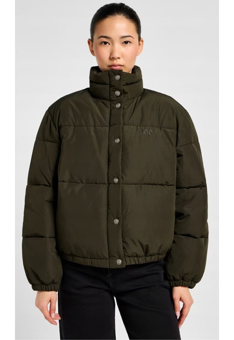 Lee Дамско яке - RELAXED PUFFER - овърсайз - зелено - памук