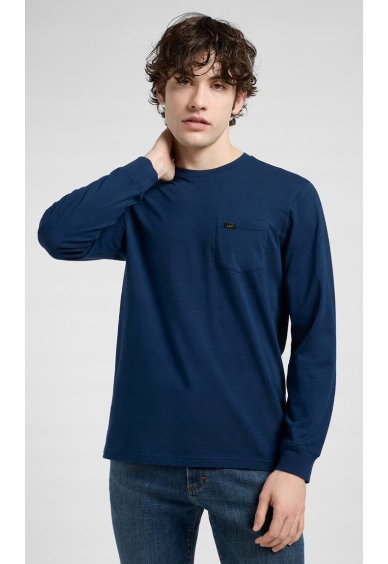Lee Мъжка тениска - POCKET TEE - памук - синя - стандартна кройка