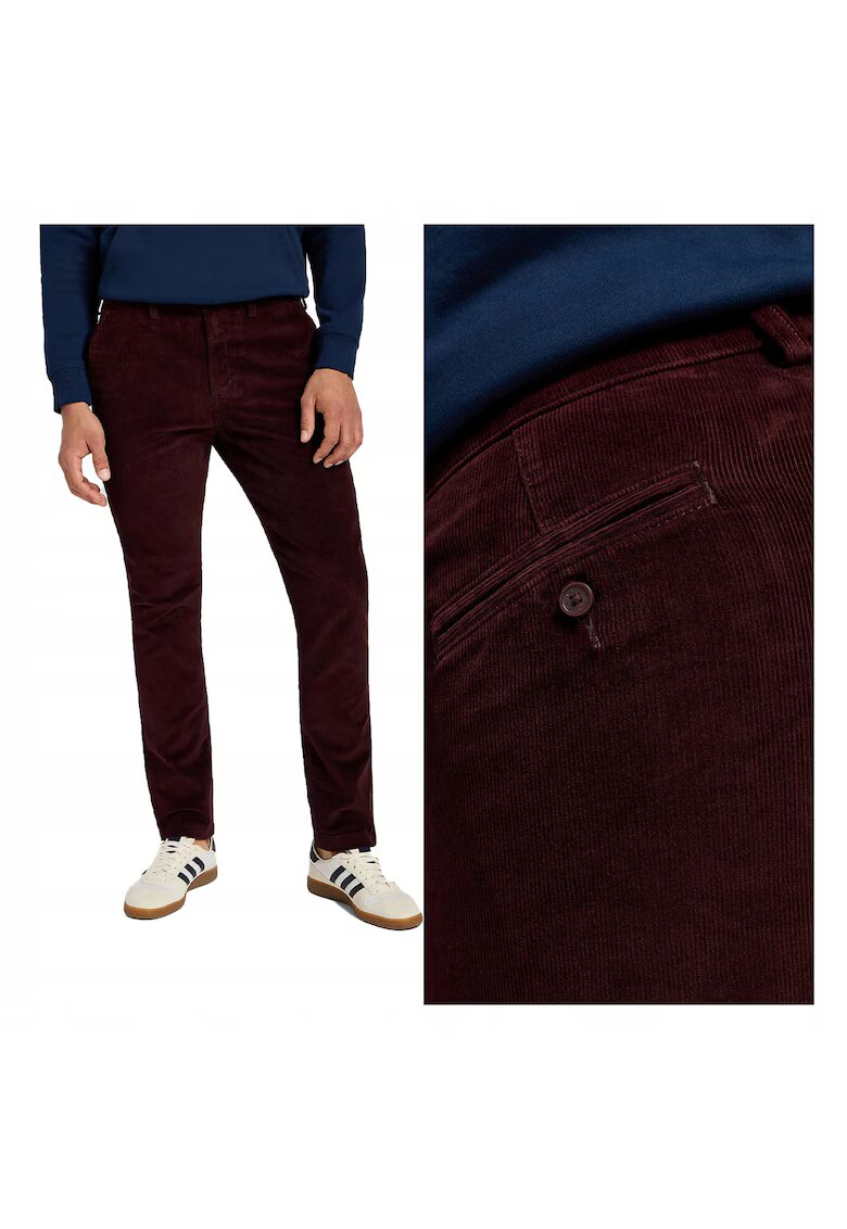 Lee Мъжки къси панталони - Slim Chino - вталена кройка - средна талия - дълги - 4 джоба - цип - памук - червени