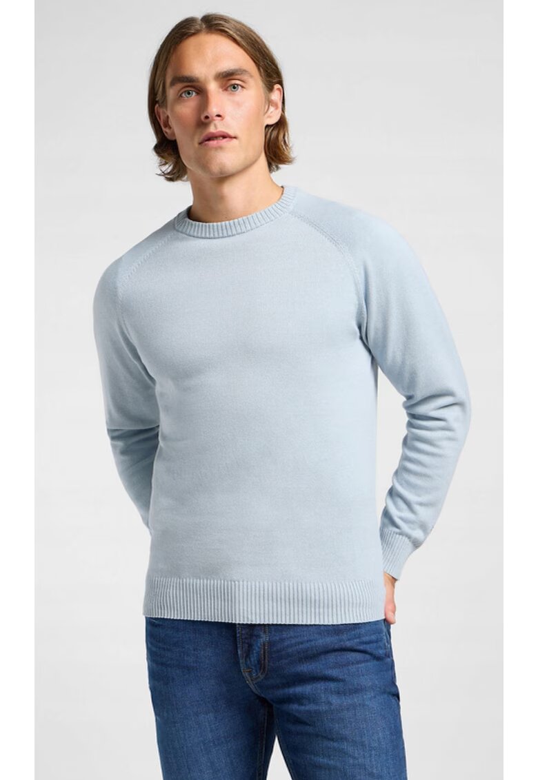 Lee Мъжки пуловер - CLEAN RAGLAN SWEATER - втален - - памук