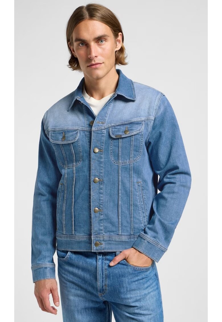 Lee Мъжко дънково яке модел RIDER - синьо - памук - кройка regular fit/slim fit - къс ръкав