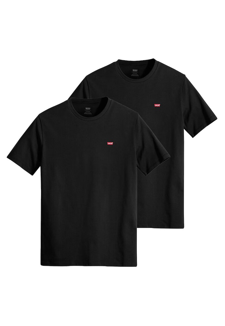 Levis Памучна тениска с бродирано лого - 2 броя - Бял/Tъмносив