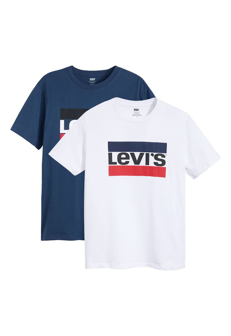 Levis Тениска с лого - 2 броя - Бял/Син