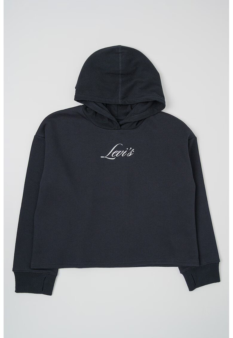 Levi's Уголемено худи с топла подплата - Черен/Сребрист