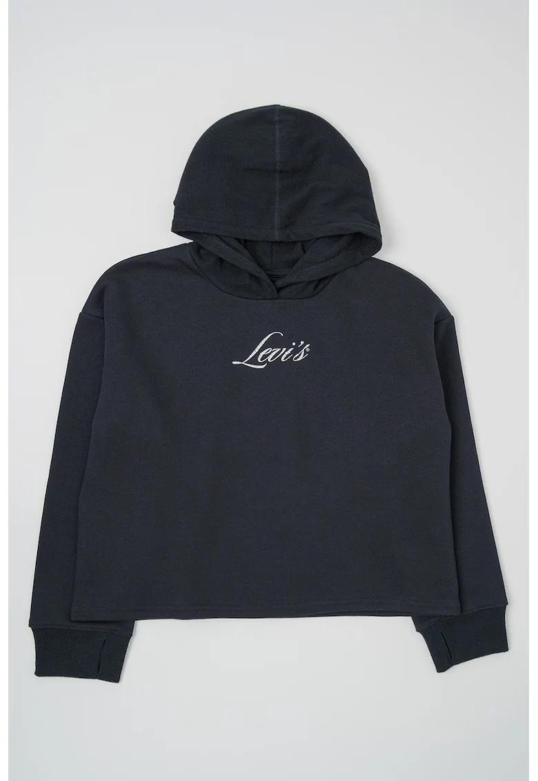 Levi's Уголемено худи с топла подплата - Черен/Сребрист