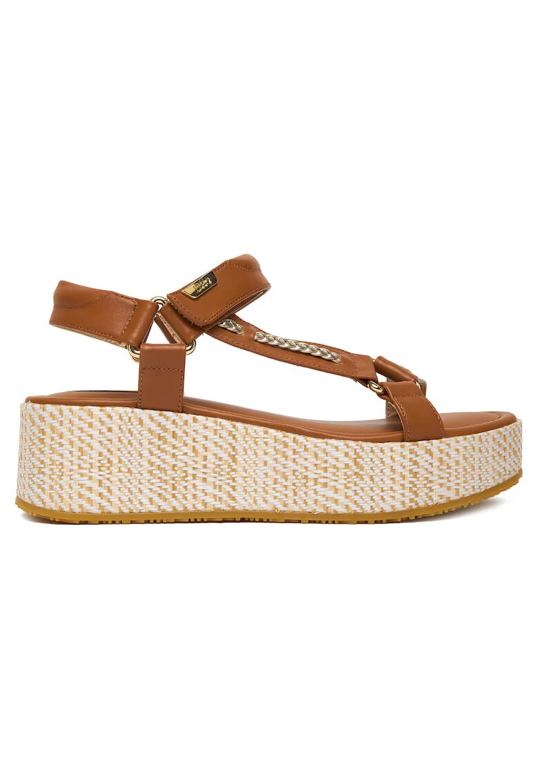 Liu Jo Дамски сандали - естествена кожа - кафяв/бежов