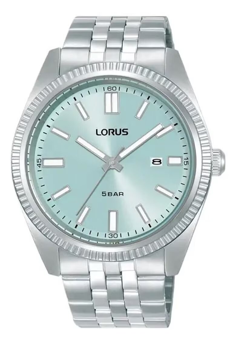 Lorus Мъжки часовник Classic - кварцов механизъм - дата - луминесцентен - сребрист - 50м водоустойчив