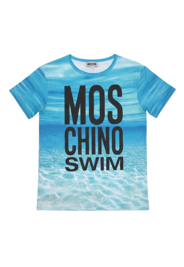 Love Moschino Дамска тениска Swim - полиестер/еластан - синя