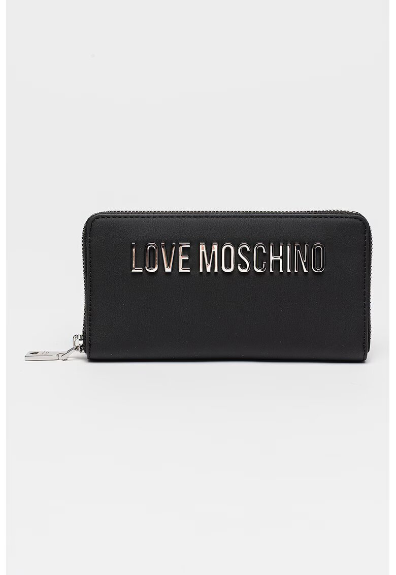 Love Moschino Портмоне от еко кожа с цип и метално лого - - 10x19x2