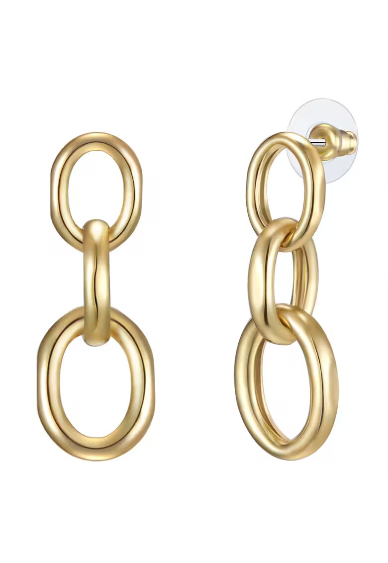 Lulu  Jane Обеци с покритие от 14K злато и дизайн на верижка