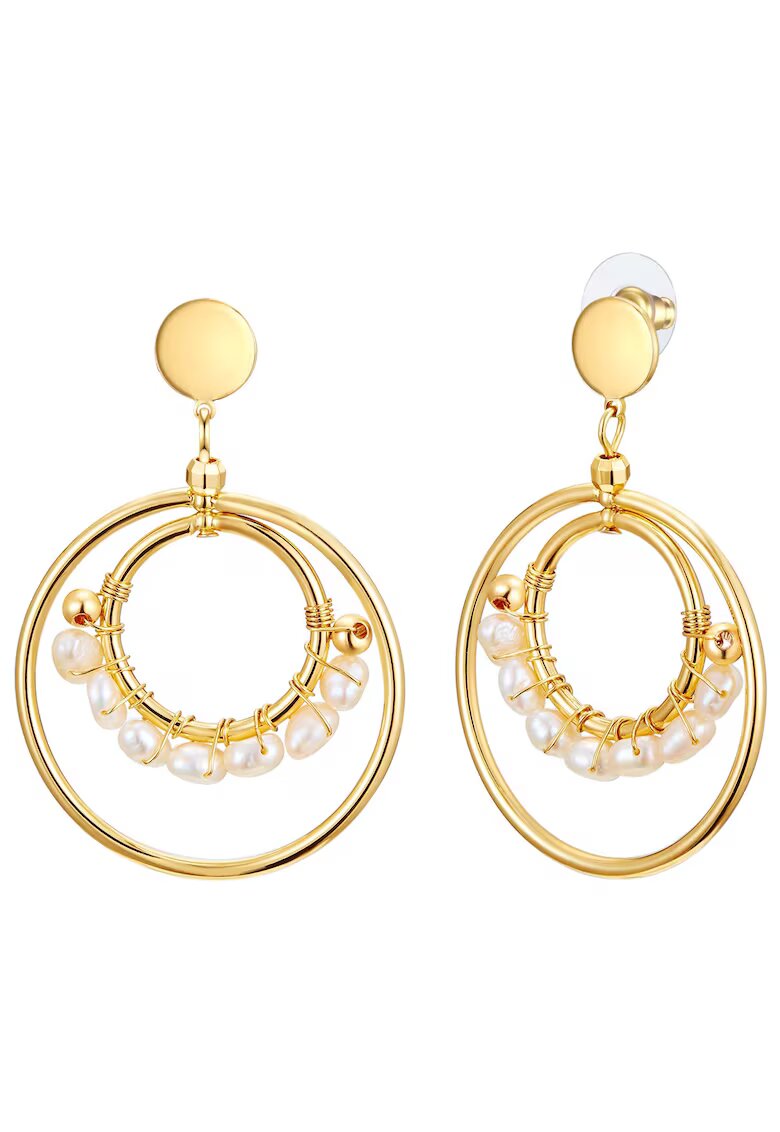 Lulu  Jane Обеци с покритие от 14K злато и перли - Златист/Жълт