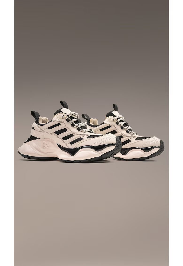 Made By Society Unisex Eco Leather Sneakers - Черен/Бежов