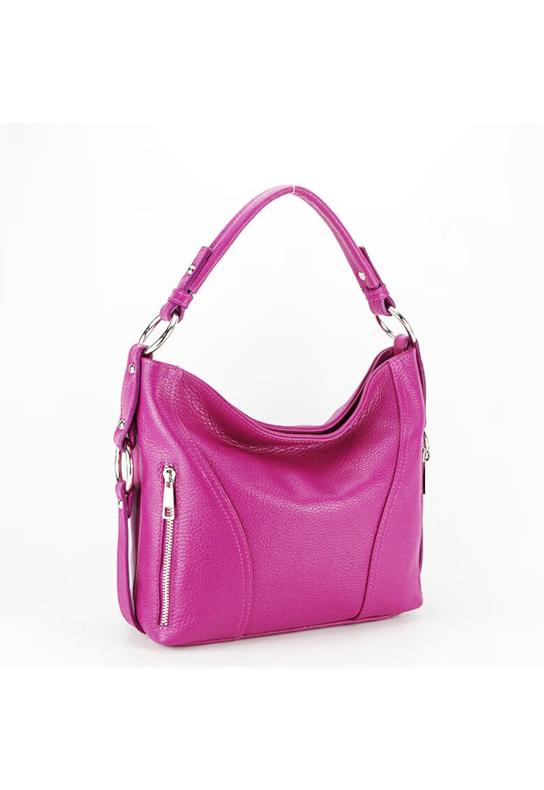 Made in Italy Чанта от естествена кожа 124 - Фуксия - 25x25x8 см
