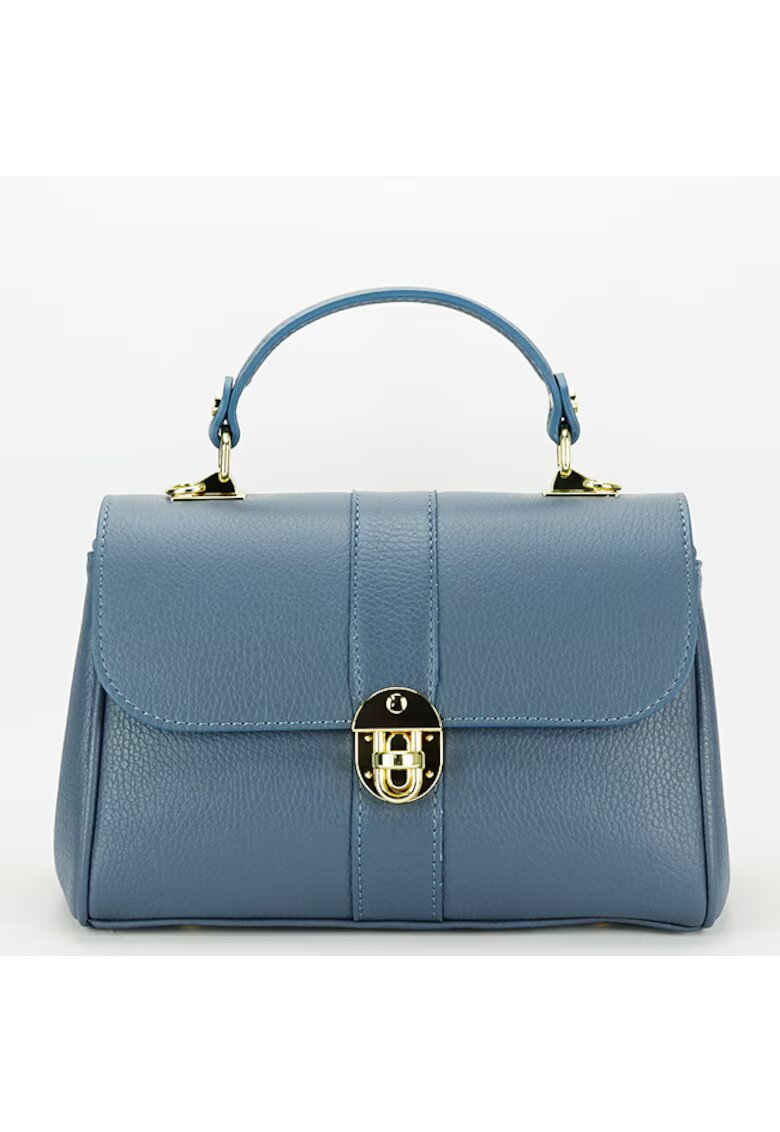 Made in Italy Чанта от естествена кожа 1724 132 - Син - 15x25x12