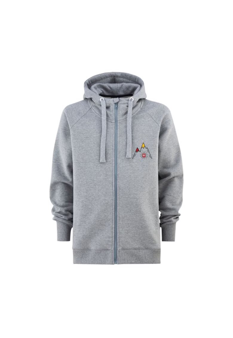 Majesty Mountain Hoodie с цип - сиво - унисекс