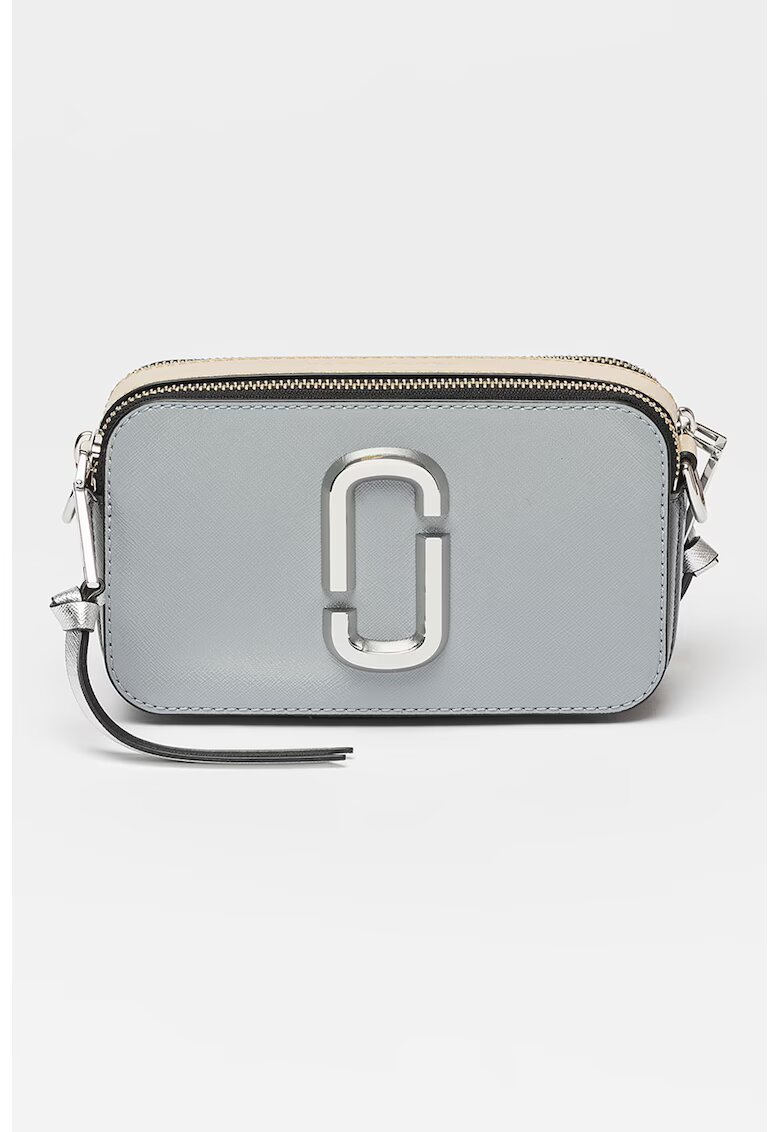 Marc Jacobs Кожена чанта през рамо The Snapshot - Черен/Сиво-кафяв