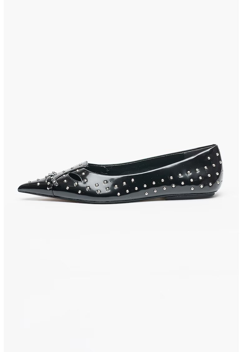 Marc Jacobs Кожени пантофки с нитове - Черен/Сребрист