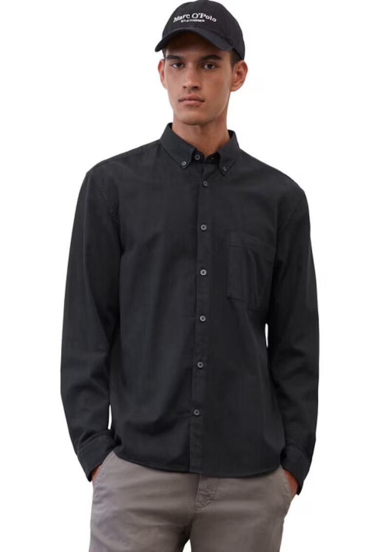 Marc OPolo Риза Marc O'Polo B21 7242 42414 Черна стандартна кройка - памук