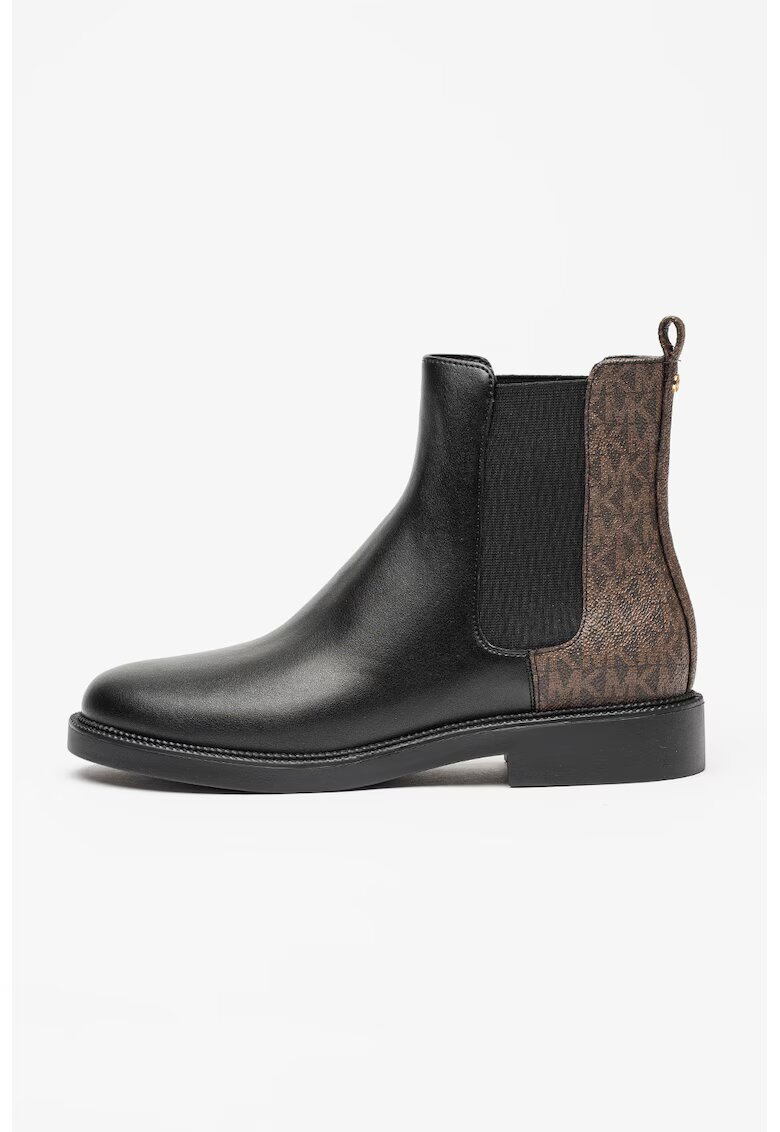 Michael Kors Боти Chelsea с лого - Черен/Кафяв